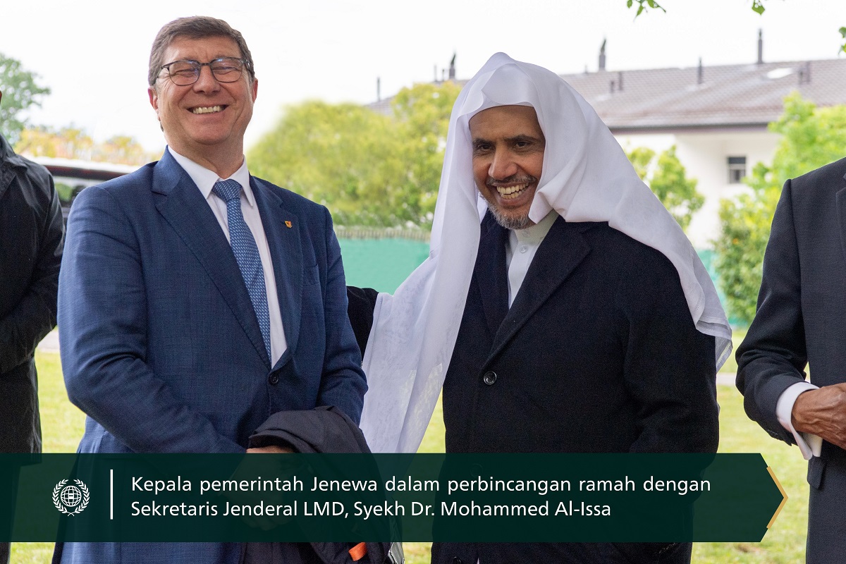 Di hadapan Presiden Pemerintah Jenewa, Tuan Mauro Poggia, anggota Parlemen Swiss, pejabat internasional, anggota korps diplomatik di Jenewa, tokoh agama dan intelektual: