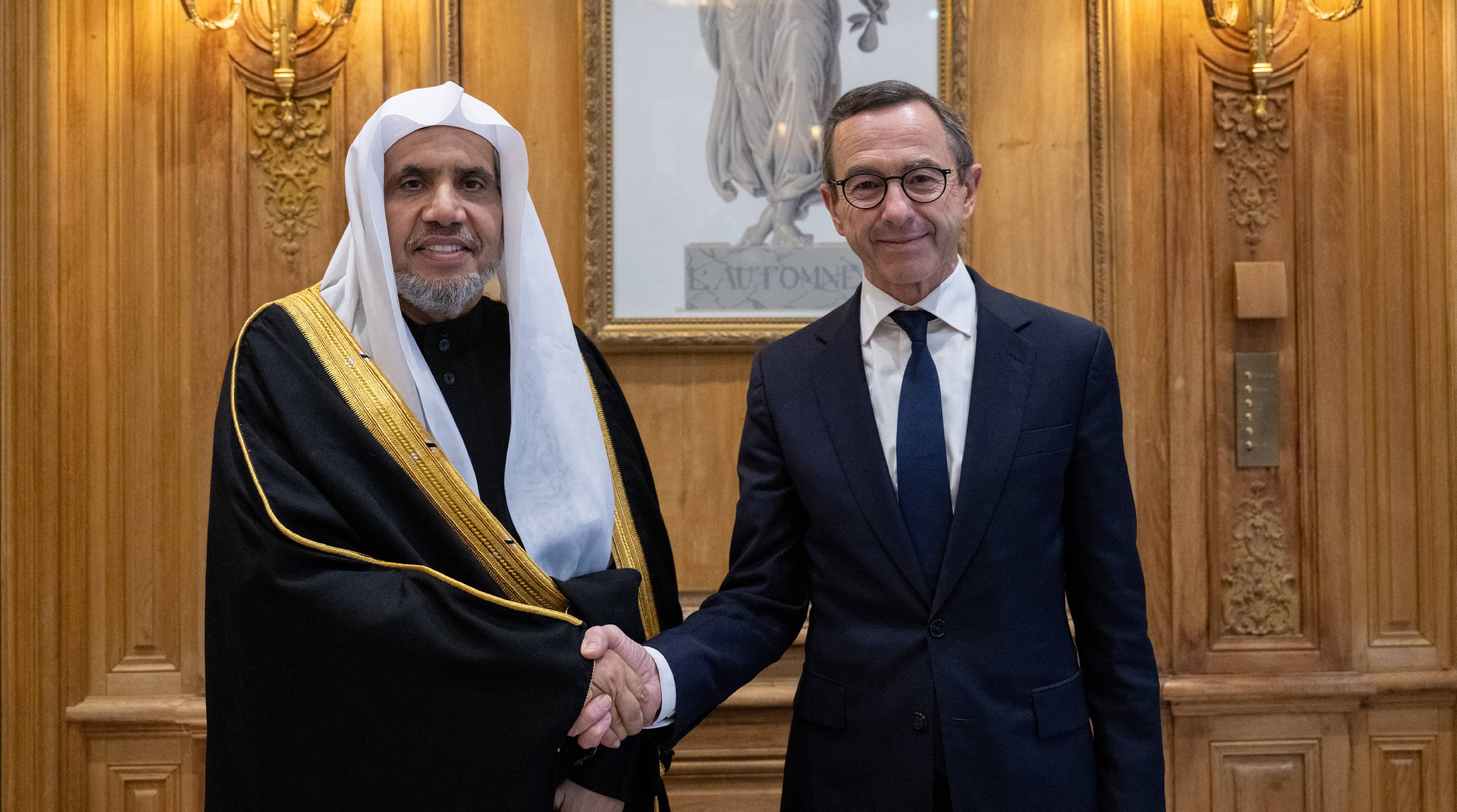 His Excellency Sheikh Dr. Mohammad bin Abdulkarim Al-Issa, meets the French Minister of Interior, Mr. Bruno Retailleau, in the French capital, Paris