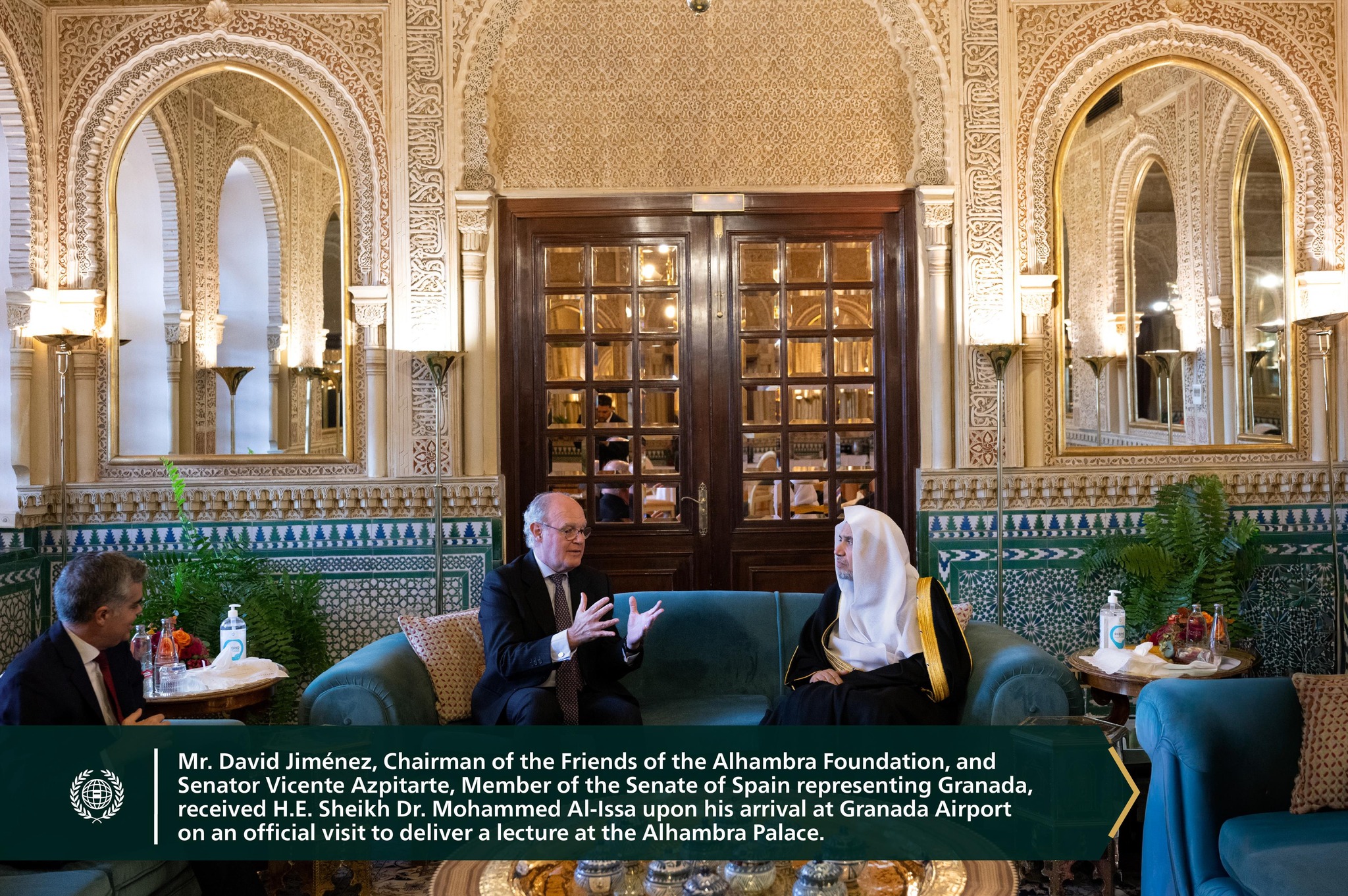 This afternoon, H.E. will deliver a lecture at the Alhambra Palace and hold high-level official and religious meetings