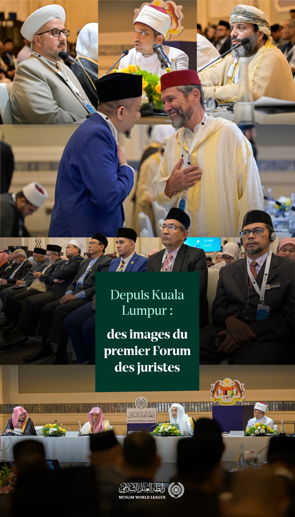 Images des travaux du premier Forum des juristes : « L’enseignement de la jurisprudence islamique et la formation du jurisconsulte : repères et règles », organisé ce matin par l’Académie de jurisprudence islamique de la Ligue Islamique Mondiale, dans la capitale malaisienne Kuala Lumpur, sous le patronage du Premier ministre.