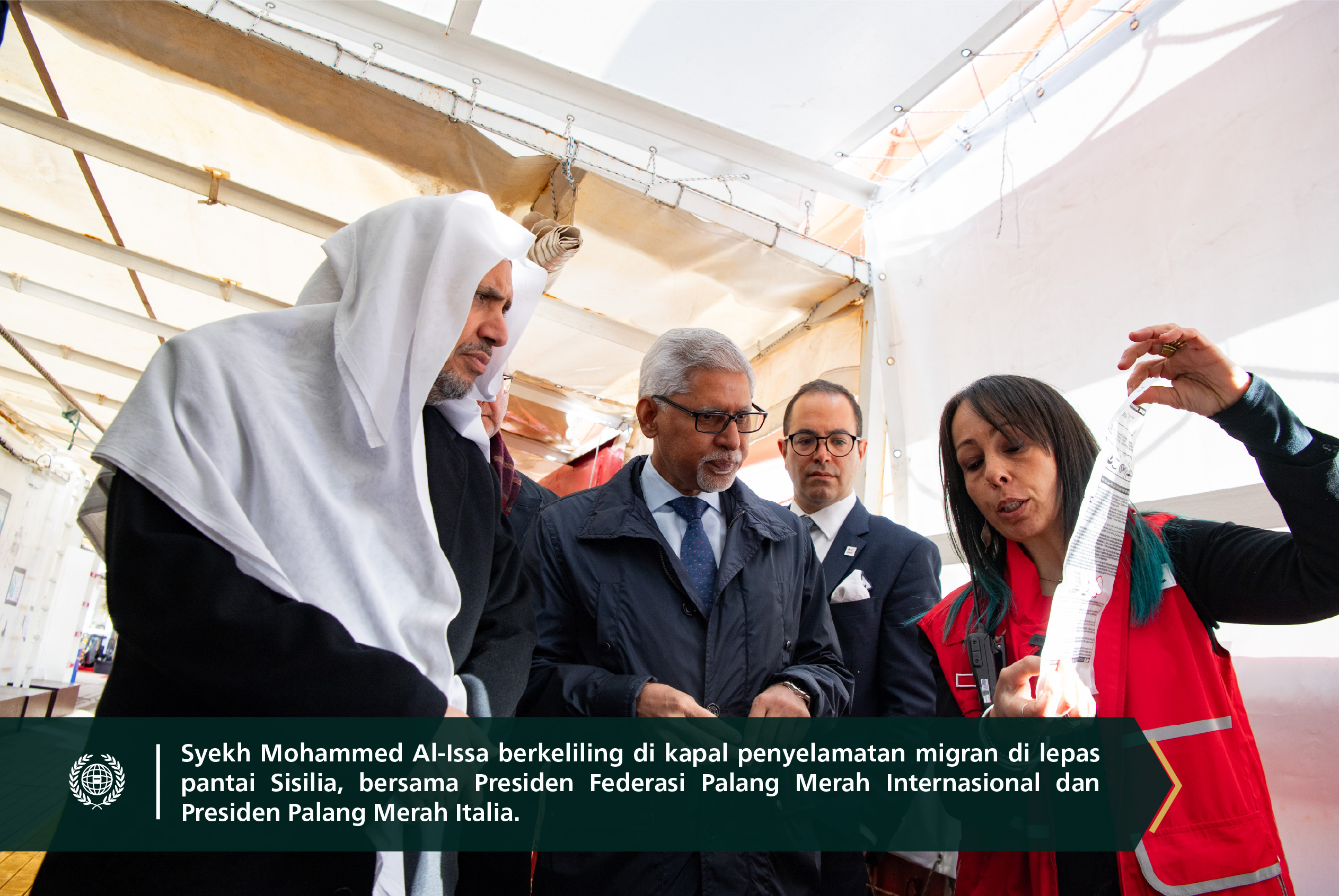 Yang Mulia Syekh Dr.Mohammed bin Abdulkarim Al-Issa, bertemu dengan Yang Mulia Presiden Federasi Internasional Perhimpunan Palang Merah dan Bulan Sabit Merah