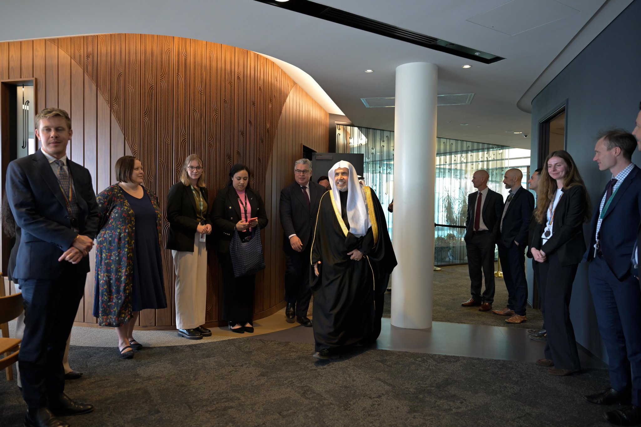 H.E. Sheikh Dr. Mohammed Al-Issa , Secretary-General of the MWL, was welcomed by the Māori, the Indigenous people of New Zealand, at the New Zealand Government precinct