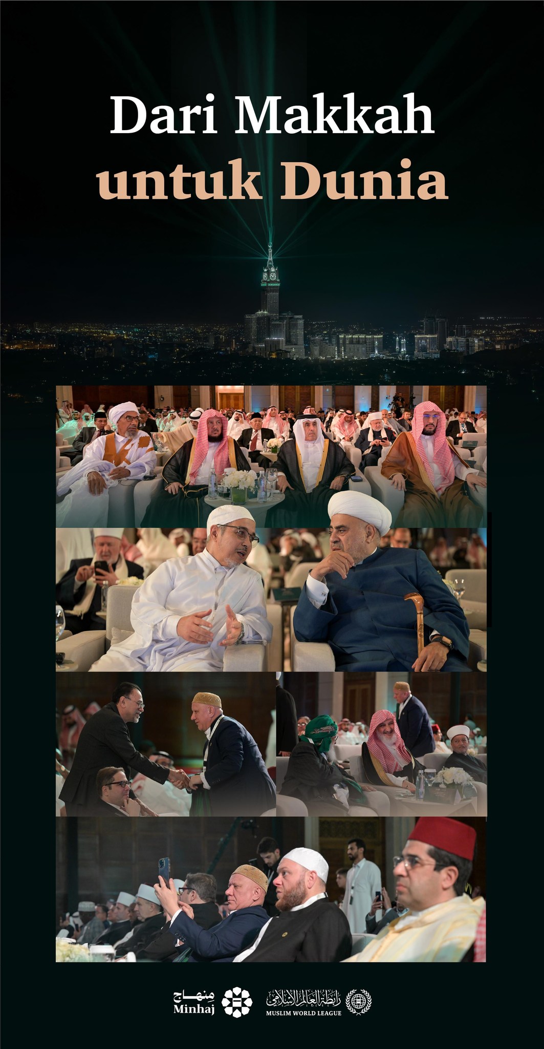 Potret beberapa ulama terkemuka yang hadir dalam acara peluncuran aplikasi “Minhaj”, dari Makkah untuk dunia
