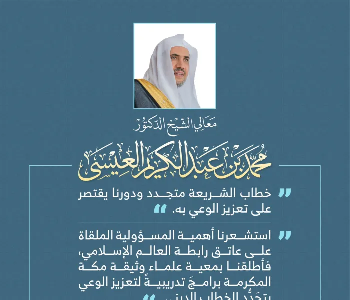 معالي الشيخ د. محمد العيسى متحدثاً عن ( الخطاب الديني في وثيقة مكة المكرمة ) بمناسبة تدشين جائزة الوثيقة :