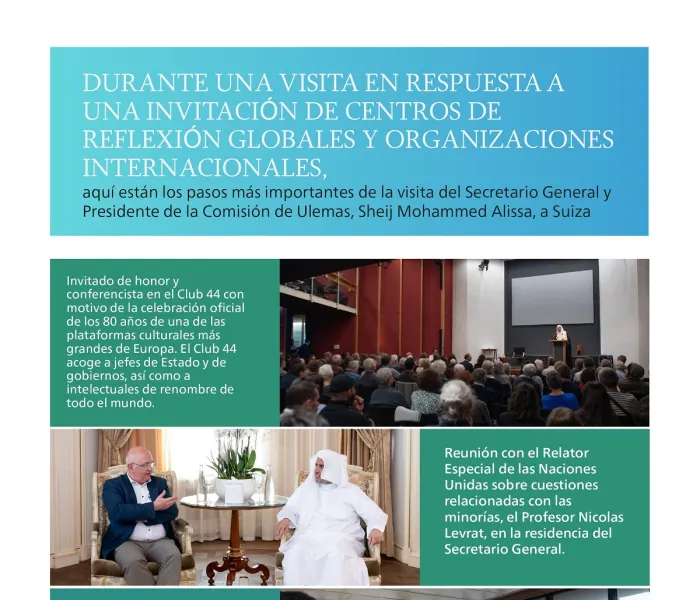 La conferencia en el Foro Suizo de Política Internacional y la sede del Club 44 para los Estudios Intelectuales.