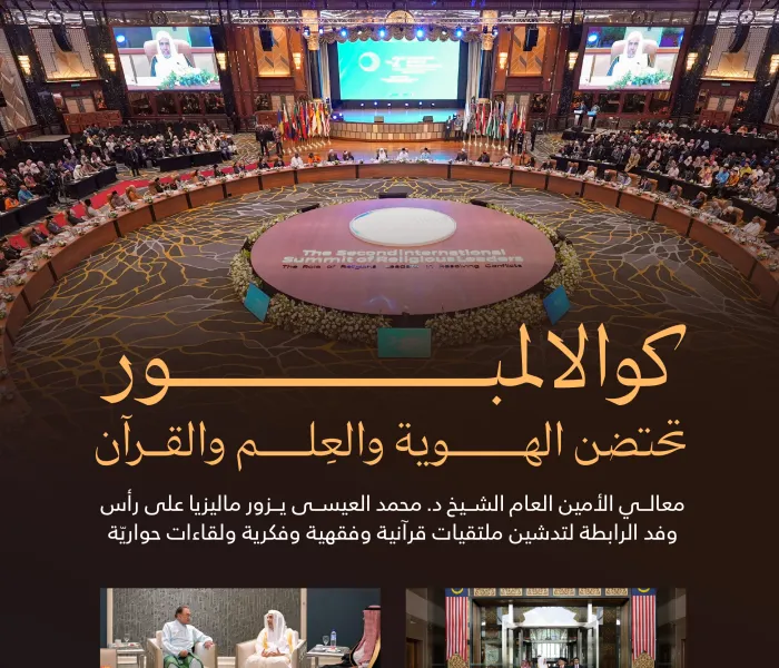 ‏خدمةً لكتاب الله تعالى، وتأصيلاً لمنهج الأُمّة في تكوين فقهائها، وتوحيدًا لوحدة كلمة علمائها في قضاياها المشتركة، وحشدًا دينيًّا دوليًّا لنُصرة ⁧‫غزة‬⁩، والاضطلاع بمسؤولية الإسهام في دعم جهود حل الصّراعات بالأساليب السِّلمية: