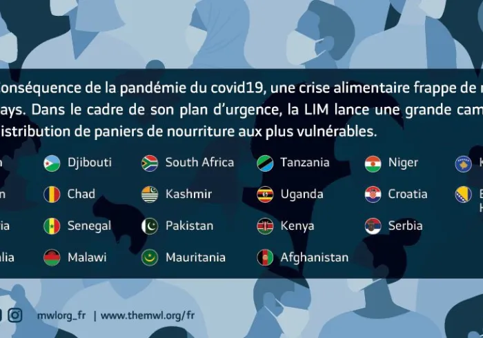 La crise liée au  coronavirus a entraîné un besoin accru de secours alimentaires dans de nombreux pays. La  LIM a intensifié ses efforts pour distribuer des paniers alimentaires aux communautés les plus vulnérables du monde.  solidarité  alimentation