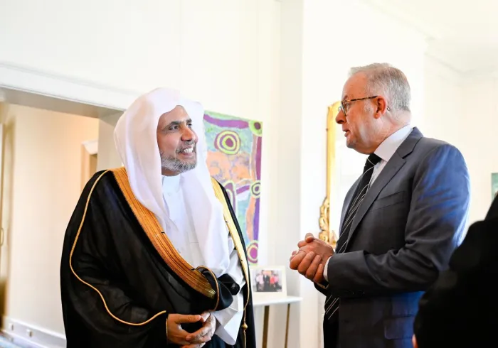 ‏استضاف دولةُ رئيس الوزراء الأسترالي، السيد أنتوني ألبانيزي، في مدينة "سيدني"، صباح اليوم معاليَ الأمين العام، رئيس هيئة علماء المسلمين، فضيلة الشيخ د.⁧‫ محمد العيسى