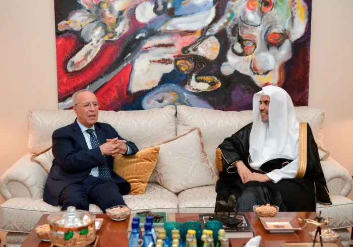 وزير الأوقاف والشؤون الإسلامية السيد أحمد توفيق مع معالي الأمين العام للرابطة الشيخ د. محمد العيسى