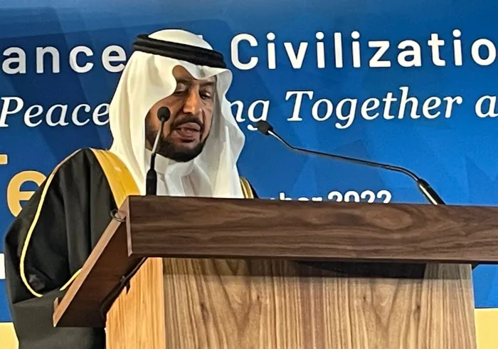 Mewakili Yang Mulia Syekh Dr.Mohammed bin Abdulkarim Al-Issa  , Yang Mulia Wakil Sekretaris Jenderal, Dr. Abdul Rahman Al-Zaid, berpartisipasi dalam : Pertemuan Forum Global Aliansi Peradaban PBB, yang diadakan di kota Fas, Maroko, di hadapan Sekre
