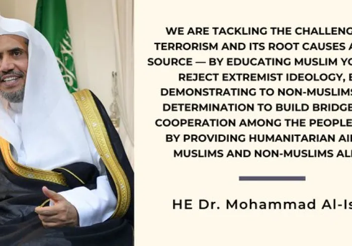 MWL is tackling terrorism at its roots by educating Muslim youth to reject extremist ideology & demonstrating our determination to build bridges of cooperation among all people
