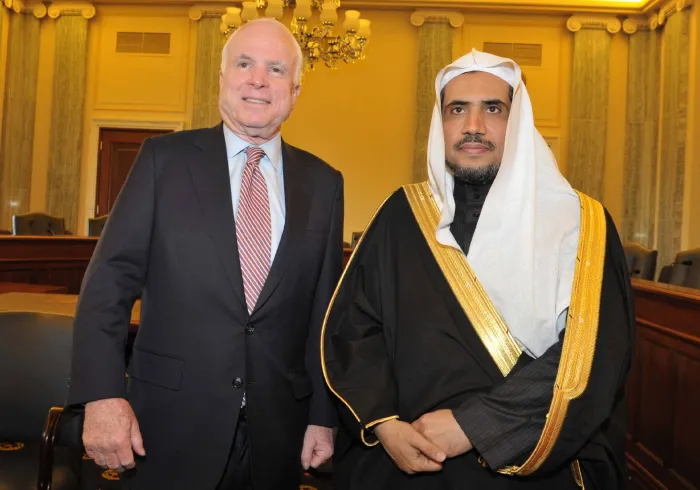Senator John McCain receives His Excellency Sheikh Dr. Mohammed bin Abdulkarim Al-Issa