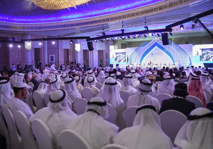 معالي الأمين العام مخاطباً المؤتمر العالميّ لـ منتدى تعزيز السلم في أبوظبي
