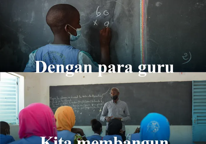 Para pembawa cahaya ilmu..  Para guru patut mendapatkan penghormatan tertinggi: "dengan pemilihan, pemberdayaan, dukungan, dan penghormatan."