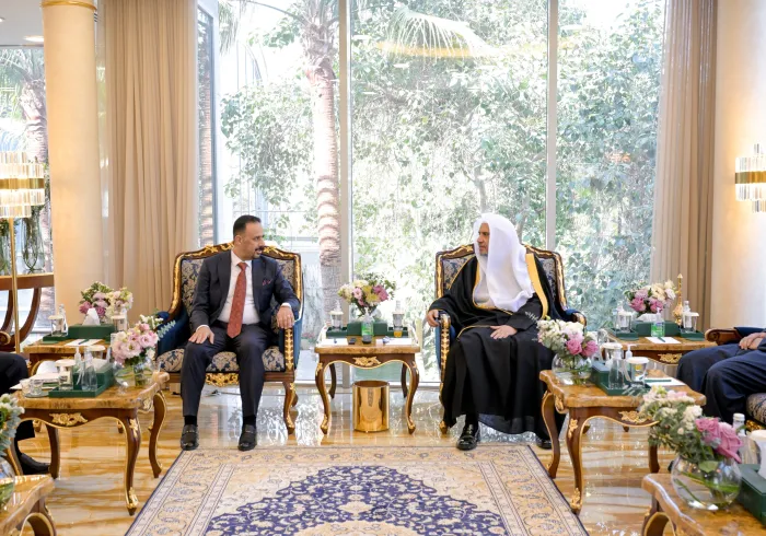 استقبل معالي الأمين العام، رئيس هيئة علماء المسلمين، الشيخ د.⁧‫محمد العيسى‬⁩ ⁦‪‬⁩، ظُهرَ اليوم، معالي رئيس ديوان الوقف السُّنِّي العراقي، الدكتور عامر شاكر الجنابي