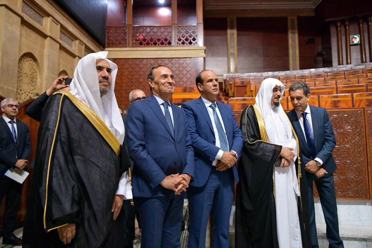 معالي رئيس البرلمان بالمملكة المغربية السيد ⁧الحبيب المالكي⁩ يستقبل معالي الأمين العام لرابطة العالم الإسلامي الشيخ د.محمد العيسى⁩