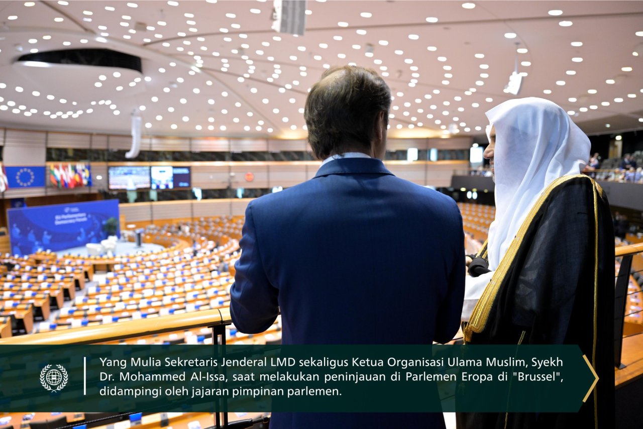 Yang Mulia Sekretaris Jenderal LMD, Syekh Dr. Mohammed Al-Issa, bertemu dengan jajaran pimpinan Parlemen Eropa beserta para asisten mereka di "Brussel"