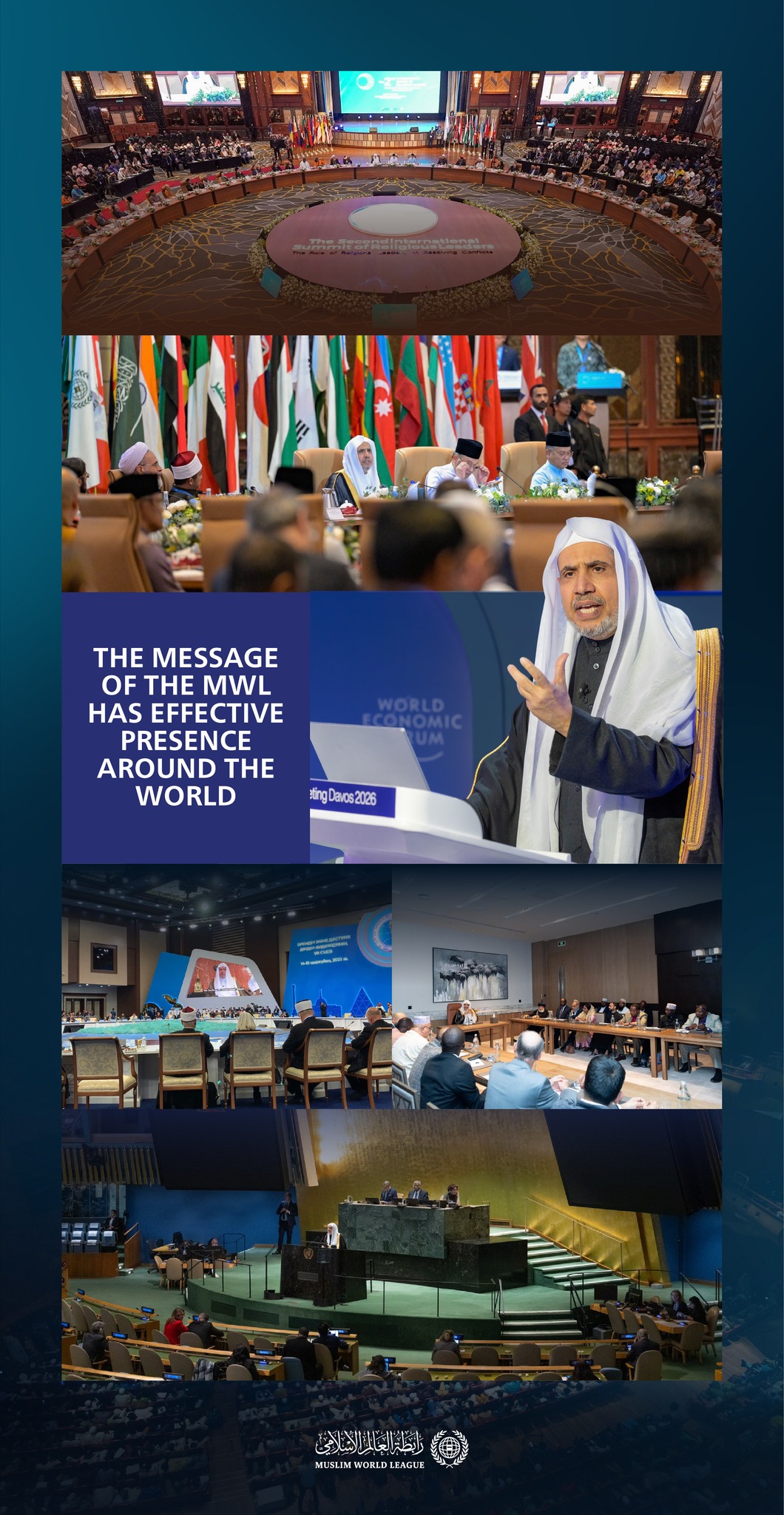 Effective and influential meetings, dialogues, initiatives, and programs across the world that strengthen the presence of our true religion through its universal message, monotheistic creed, and wise legislation
